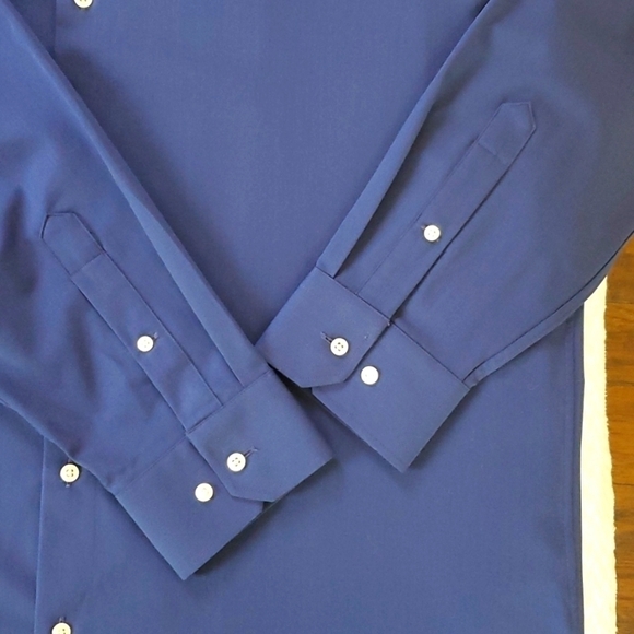 Nordstrom TechSmart Navy LongSleeve Button Up Dress Shirt Men’s Size 16.5 32-33 - Picture 10 of 16